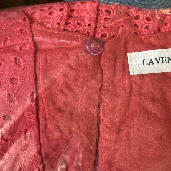 Cotton Eyelet California Romper Dress with Pockets - Coral Rose - Shorts Lined - Picture 4 of 9